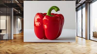 Pepper, paprika, red pepper on white background Wall mural