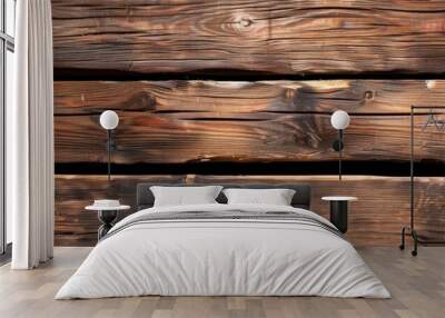 Brown Wooden Plank Texture with Knots Wall mural