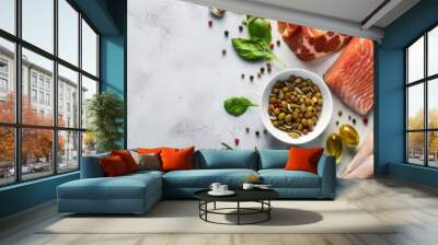 Healthy Food Ingredients for Cooking: A Balanced Diet Wall mural