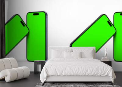 pro, max, phone 16, cellphone screen realistic mockup isolated background. Wall mural