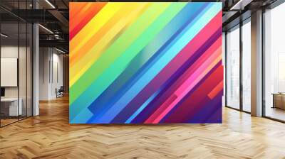 Rainbow striped abstract modern background Wall mural