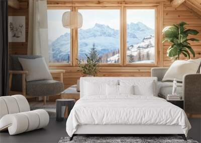 Scandinavian living room design with modern and minimalist elements Wall mural