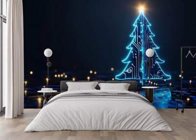 Stock-powered electronic Christmas tree Wall mural