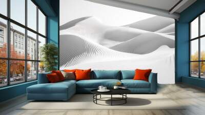 Wavy white lines combine to form a 3D illustration that appears like a wave Wall mural