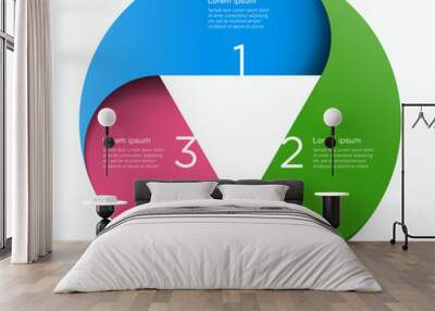 Infographic Vector Background 3-Step Process Wall mural