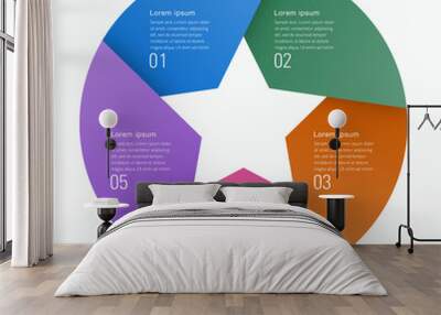 Infographic Vector Background 5-Step Process  Wall mural