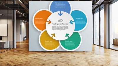 Infographics Vector Background 5-Step Process Wall mural