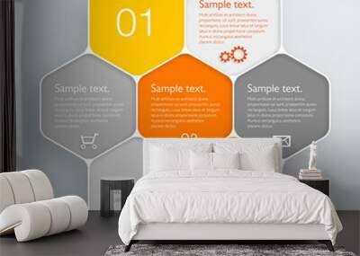 infographics vector background honeycomb structure Wall mural