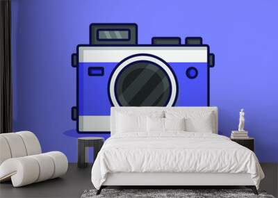 Cartoon illustrated camera Wall mural