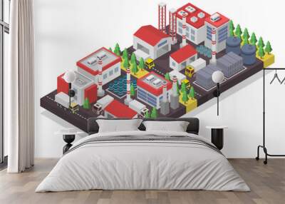 Industrial Factory Isometric Wall mural