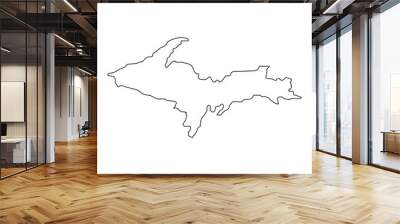 Michigan Upper Peninsula Map Wall mural