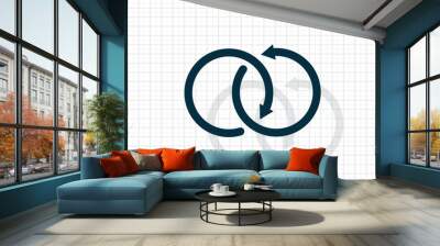 Vector icon of dark color on light checkered background Wall mural