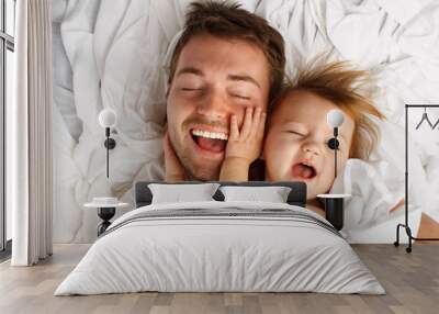 Father and daughter laughing and bonding Wall mural