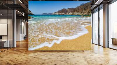 Paradise sand beach with turquoise blue water in Huatulco, Oaxaca, Mexico Wall mural