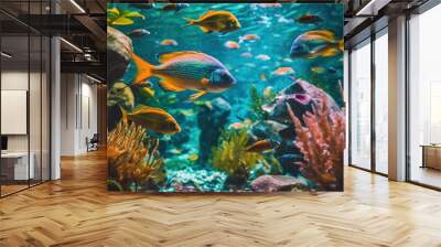  Aquarium full of colorful fish  Wall mural