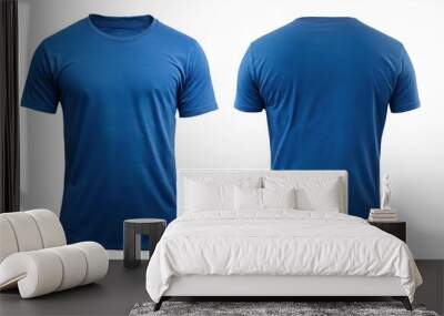  Blue t shirt front and back view, isolated on white background. Wall mural