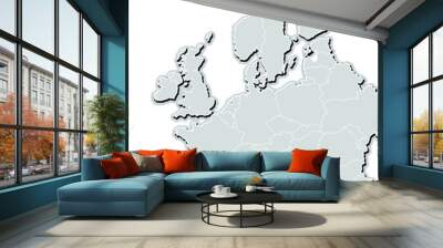  Europe map vector with country borders Wall mural