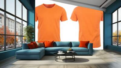  orange t shirt front and back view Wall mural