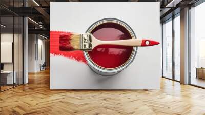  red paint can with  paintbrush  Wall mural