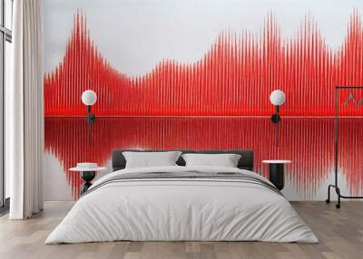 a bright colorful and horizontal sound wave Wall mural