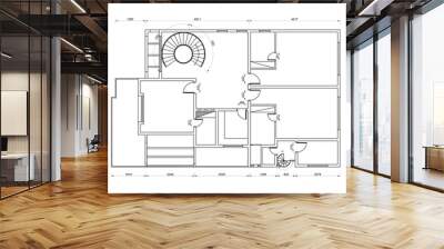 Apartment blueprint isolated Wall mural