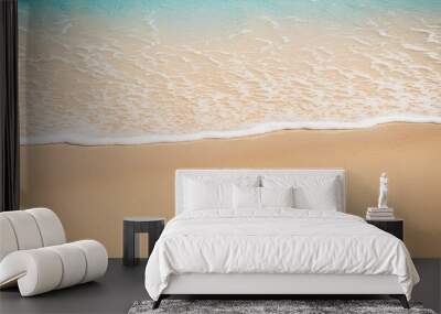 beautiful sandy beach and soft blue ocean wave Wall mural