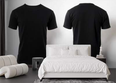 Black t shirt front and back view Wall mural