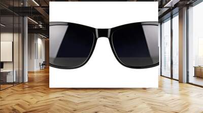 Classic black sunglasses front view, isolated Wall mural