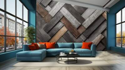 design of dark wood background Wall mural