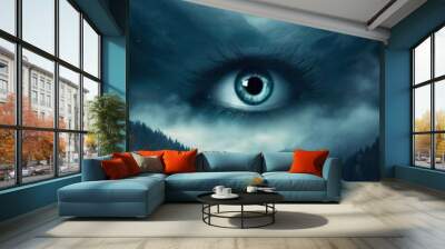 Eyes of the Abyss. Portrait in the Realm of Horror  Wall mural