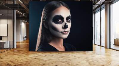 Halloween female skull makeup Wall mural