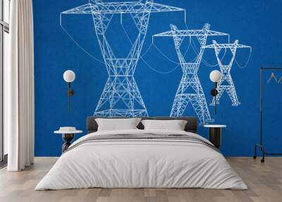 high voltage tower Wall mural