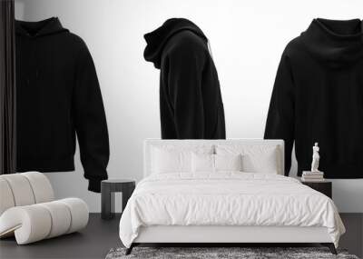 Hoodie jacket mockup. Black Hoodie Wall mural