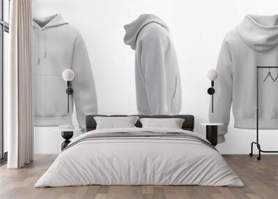 Hoodie jacket mockup. White hoodie Wall mural