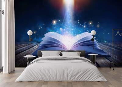 open book with light Wall mural