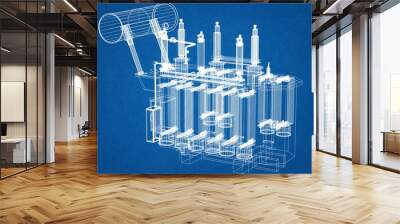 Power transformer blueprint Wall mural