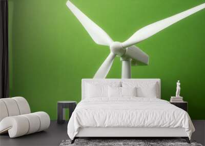 wind turbine on green background Wall mural