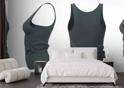 Women's Tank Top.  Grey Sleeveless shirt Wall mural