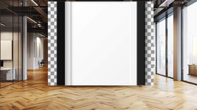 Realistic vertical picture frame isolated on transparent background. Wall mural