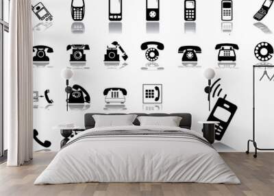 Big set icons - 26. Phones Wall mural