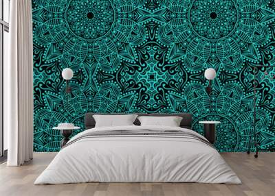 ornamental lace pattern, circle background with many details, lo Wall mural