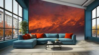 Epic colorful sunset cloud with fine detail Wall mural