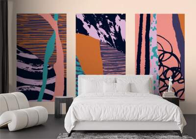 A set of hand-drawn vector abstract artistic backgrounds. Great for social media posts and phone wallpapers.   Wall mural