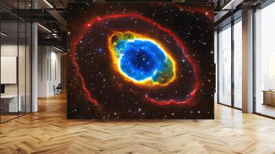 colorful ring nebula in the universe Wall mural