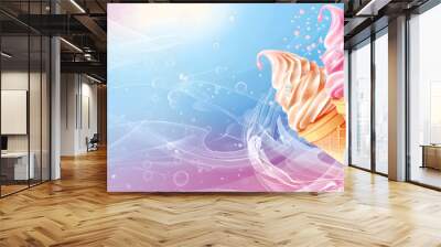 Ice cream background, ice cream wallpaper, summer time Wall mural