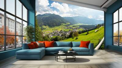 wide angle valley view sunshine Wall mural