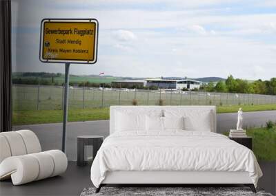 town sign of Gewerbepark Flugplatz Mendig Wall mural