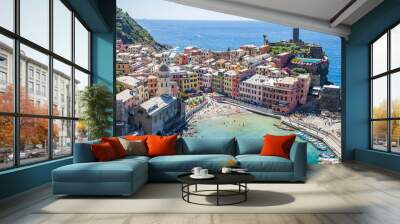 view of the town vernazza Italy Cinque Terre Wall mural