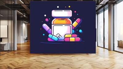 Medicine icon illustrating health and wellness Wall mural