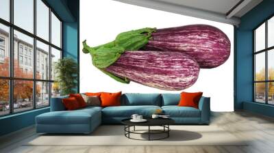 two eggplants isolated Wall mural